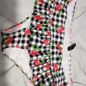 Cherry plaid bikini bottoms